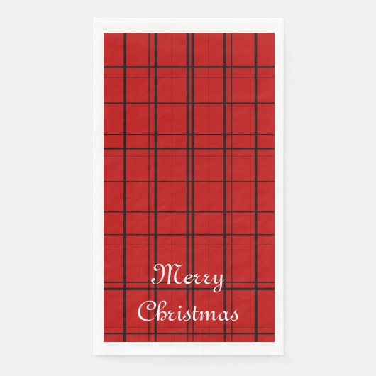 Roodvormig patroon met witte kerst servet (Voorkant)