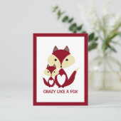 Roodwaasheid als een vos, Red Fox Burlap Briefkaart (Staand voorkant)