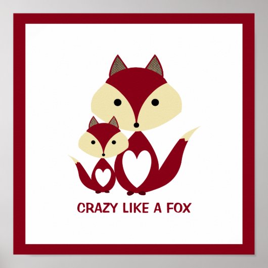 Roodwaasheid als een vos, Red Fox Burlap Poster (Voorkant)