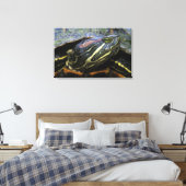 Roodwangschildpad, Trachemys scripta elegans, 2 Canvas Afdruk (Insitu (Slaapkamer))