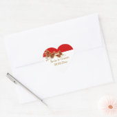 Roodwitte goudvlinder hart sticker (Envelop)