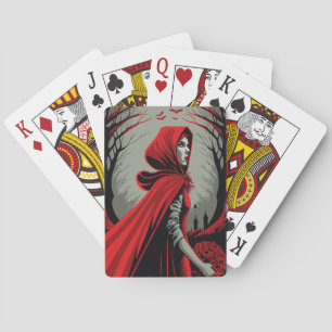 Roodwolf-meisje Pokerkaarten