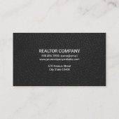 Roof Skeleton Key Logo | Zwarte lederen achtergron Afsprakenkaartje (Achterkant)