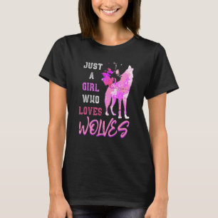 Roofdier Dier Huilende Wolf Vrouwen Meisjes Kleuri T-shirt