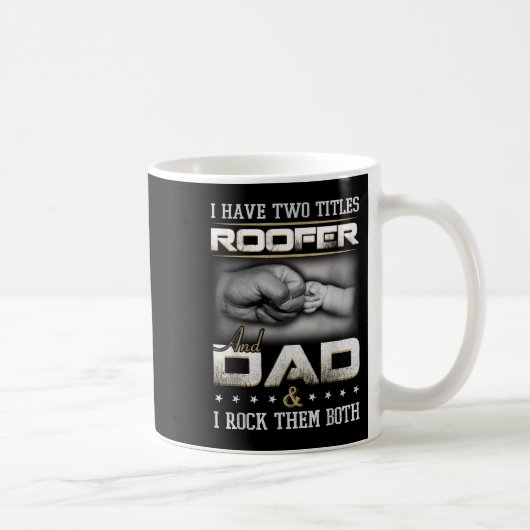 Roofer Dad Quote Design Roofing Apparel Koffiemok (Rechts)
