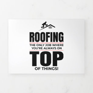 Roofer Humor - Altijd op de top dakwerk Drieluik Uitnodiging