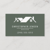 Roofer QR Code Roofing Business Dark Green Visitekaartje (Voorkant)