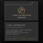 Roofing Roofer Construction Modern Black Gold Visitekaartje