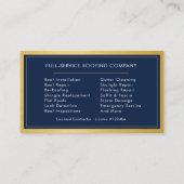 Roofing Roofer Construction Services Navy Blue  Visitekaartje (Achterkant)