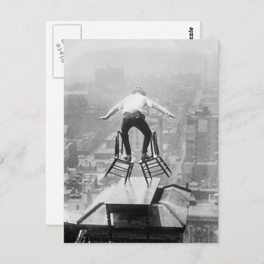 Rooftop Balancing Act, 1910 Briefkaart (Voorkant / Achterkant)