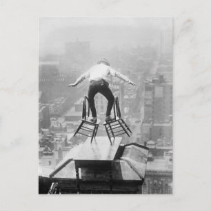 Rooftop Balancing Act, 1910 Briefkaart