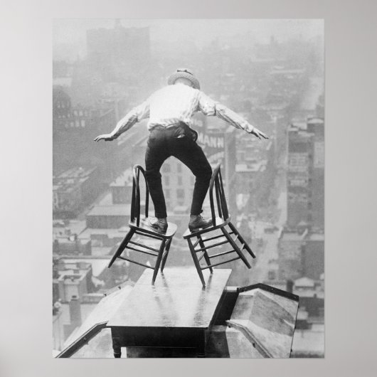 Rooftop Balancing Act, 1910. foto Poster (Voorkant)