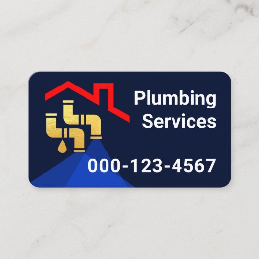 Rooftop Building Leaking Gold Pipes Visitekaartje (Voorkant)