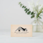 Rooftop-pictogram | Papiertextuur Visitekaartje (Staand voorkant)