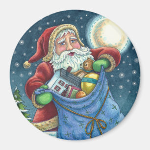 ROOFTOP SANTA BAG VAN TOYS, DOLLHOUSE, HOBBYHORSE MAGNEET