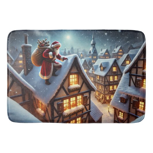 Rooftop Santa Bath Mat (Voorkant)