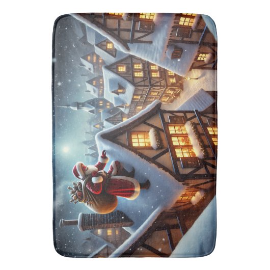 Rooftop Santa Bath Mat (Voorkant Verticaal)