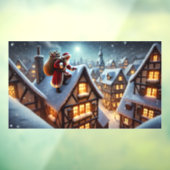 Rooftop Santa Window Cling Raamsticker (Vel 3)