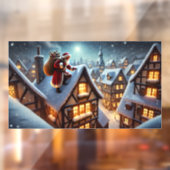 Rooftop Santa Window Cling Raamsticker (Vel 2)