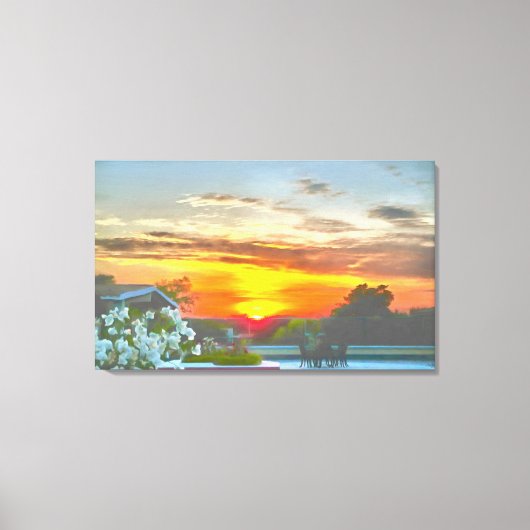 Rooftop Sunset 2295 Art Canvas Afdruk (Voorkant)