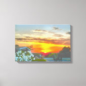 Rooftop Sunset 2295 Art Canvas Afdruk (Voorkant)