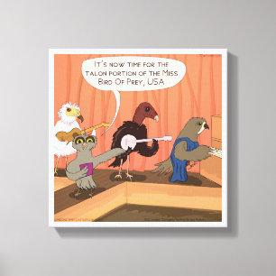 Roofvogels Klauw Wedstrijd Grappige Canvas Print