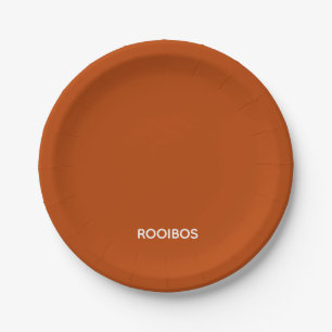 Rooibos rode bruine kleurnaam papieren bordje