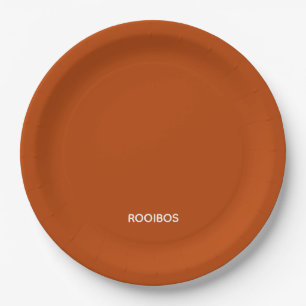 Rooibos rode bruine kleurnaam papieren bordje