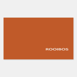 Rooibos rode bruine kleurnaam rechthoekige sticker
