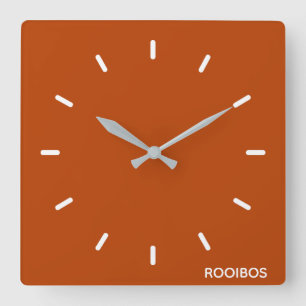 Rooibos rode bruine kleurnaam vierkante klok