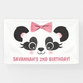Rooie Panda Verjaardagsfeest Achtergrond Spandoek