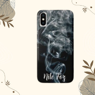 Rook Abstracte dampen achtergrond, Jouw naam iPhone X Hoesje