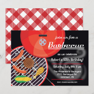 Rook BBQ Gril Feest Uitnodiging