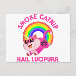 Rook Catnip Heil Lucipurr, Grappige Satan Kat Eenh Feestdagenkaart