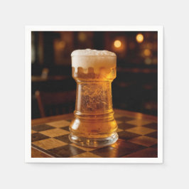 Rook Chess Piece Beer Glass Servet