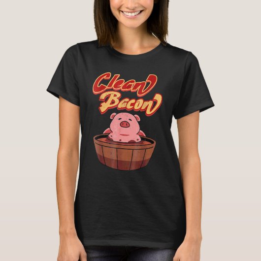 Rook dat Barbecue Smoker I Love Pigs Clean Bacon T-shirt (Voorkant)