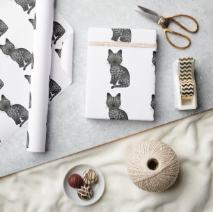 Rook Egyptische Mau Schattige Tekening Kat Patroon Cadeaupapier