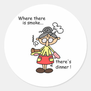 Rook en diner T-shirts en geschenken Ronde Sticker