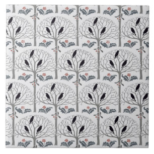Rook en Holly Pattern Kerstkunst Tile Trivet Tegeltje