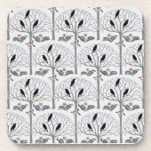 Rook- en Holly Pattern-kerstkurk Onderzetter set (Voorkant)