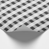 Rook Gray Gingham Pattern Cadeaupapier (Hoek)