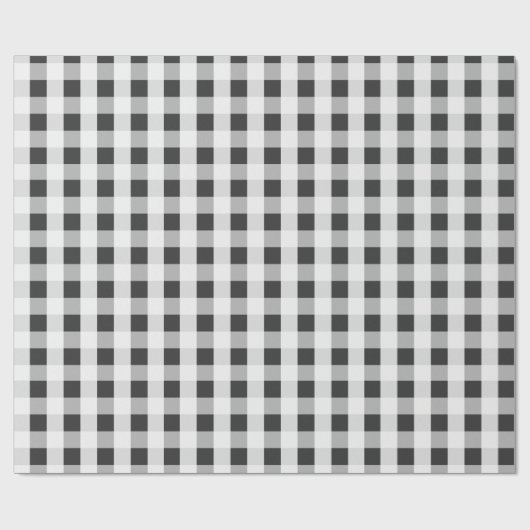 Rook Gray Gingham Pattern Cadeaupapier (Vlak)