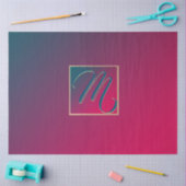 Rook Paarse gradiëntmonogram Tissuepapier (Craft)