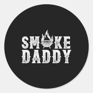 Rook papa bbq grill roken grappige bbq vader ronde sticker