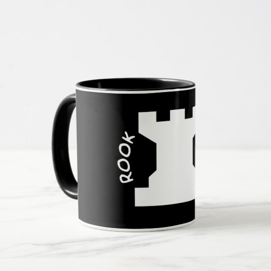 Rook Schaakstuk Koffie Mok (Voorkant links)