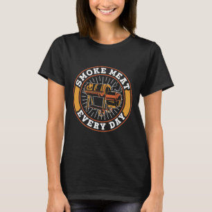 Rook vlees elke dag grillen barbecue BBQ T-shirt