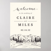 Rook | Welkomstbord van mountain Sketch Wedch Poster (Voorkant)