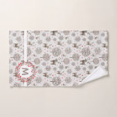Rook Wit Rendier Patroon Waterverf Monogram Bad Handdoek (Handdoek)
