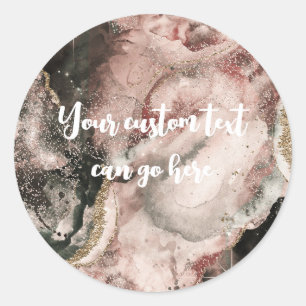 Rookachtig Roze Kosmisch Aquarel Goud Hemels  Ronde Sticker