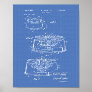 Rookdetector 1969 Patent Art - Blauwdruk Poster